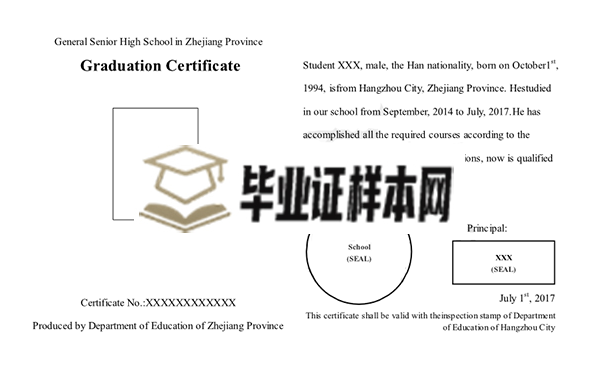 重庆市高中毕业证英文翻译模板