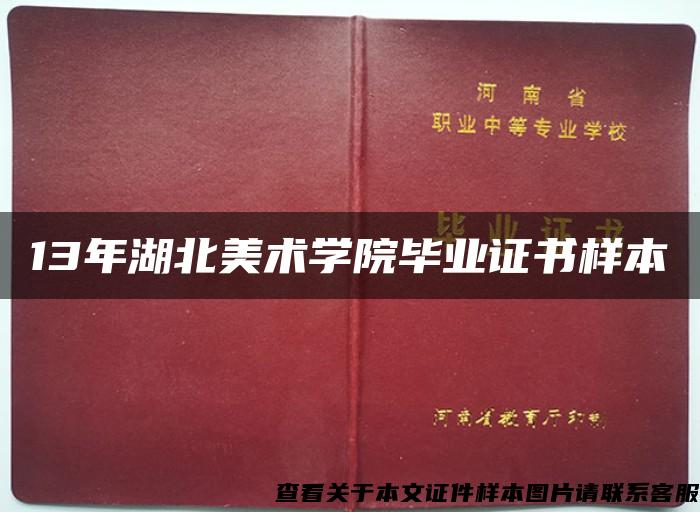 13年湖北美术学院毕业证书样本