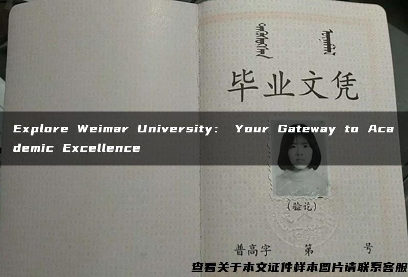 Explore Weimar University： Your Gateway to Academic Excellence