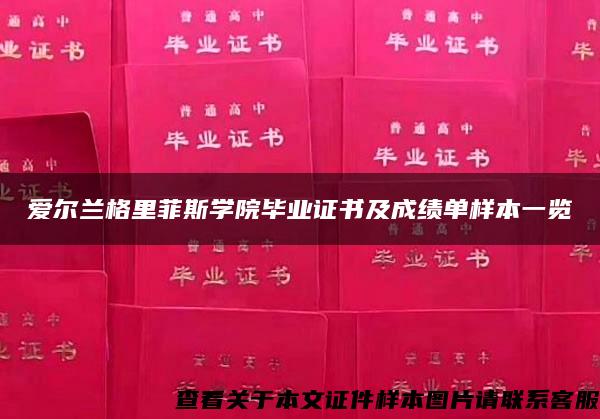 爱尔兰格里菲斯学院毕业证书及成绩单样本一览