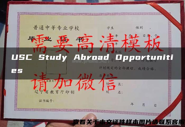 USC Study Abroad Opportunities