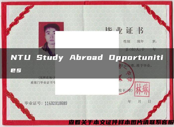 NTU Study Abroad Opportunities