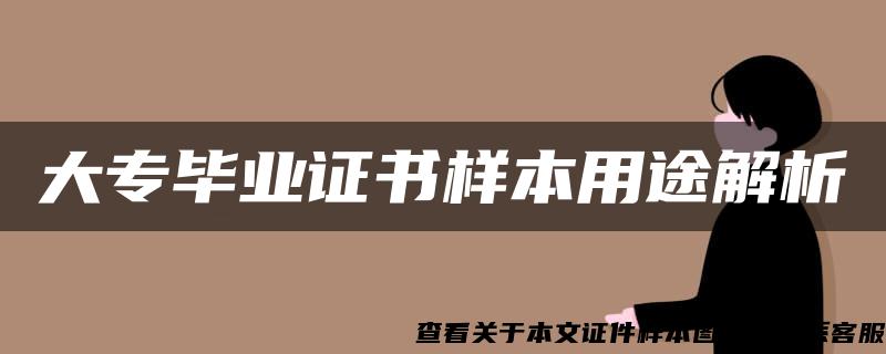 大专毕业证书样本用途解析