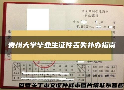 贵州大学毕业生证件丢失补办指南