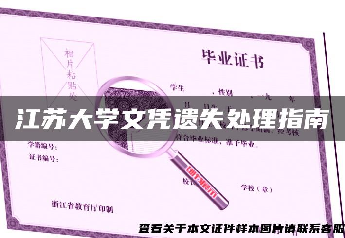 江苏大学文凭遗失处理指南