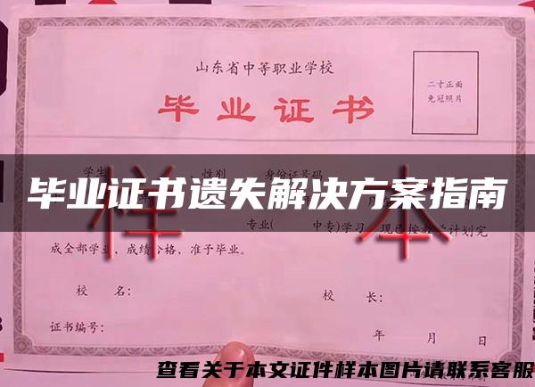 毕业证书遗失解决方案指南