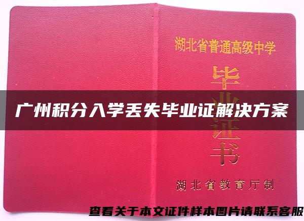 广州积分入学丢失毕业证解决方案