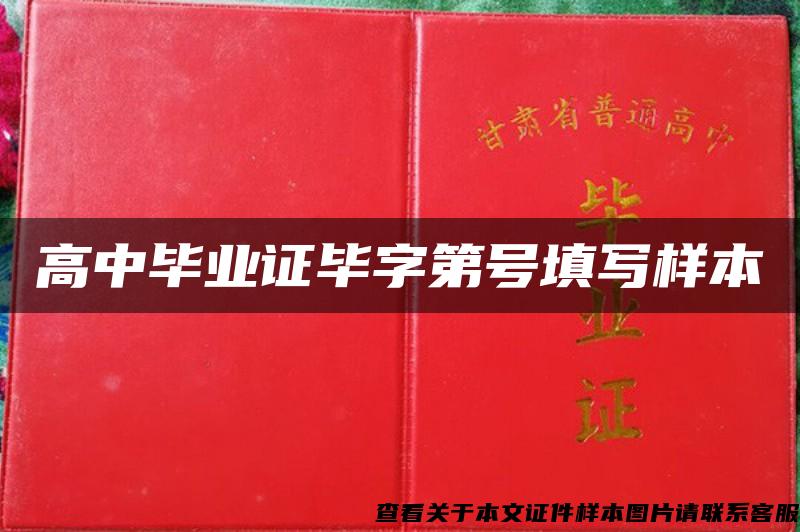 高中毕业证毕字第号填写样本