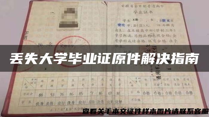 丢失大学毕业证原件解决指南