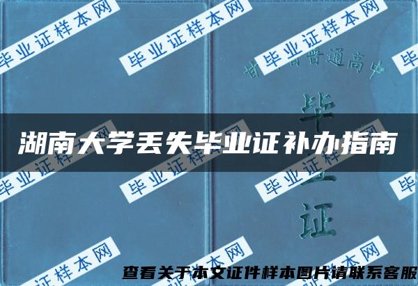 湖南大学丢失毕业证补办指南