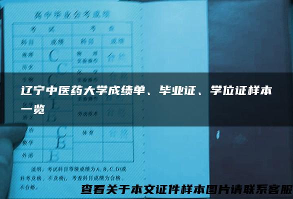 辽宁中医药大学成绩单、毕业证、学位证样本一览