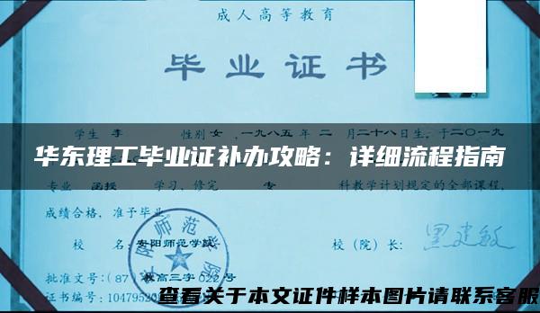 华东理工毕业证补办攻略：详细流程指南