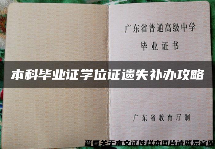 本科毕业证学位证遗失补办攻略