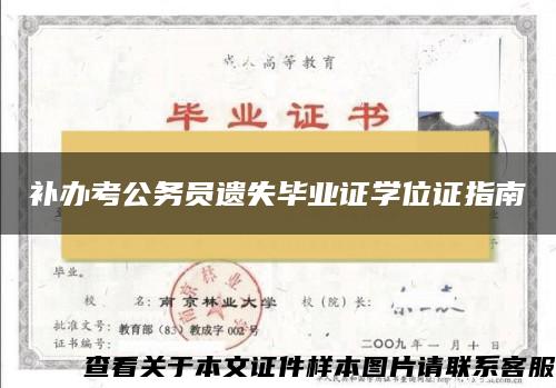 补办考公务员遗失毕业证学位证指南