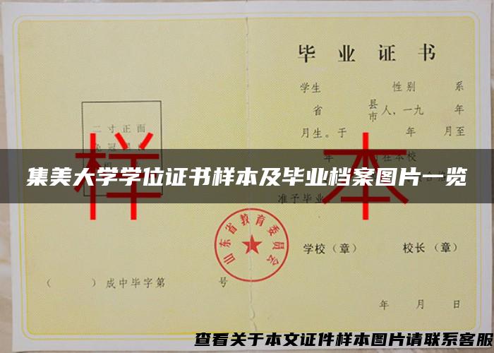 集美大学学位证书样本及毕业档案图片一览