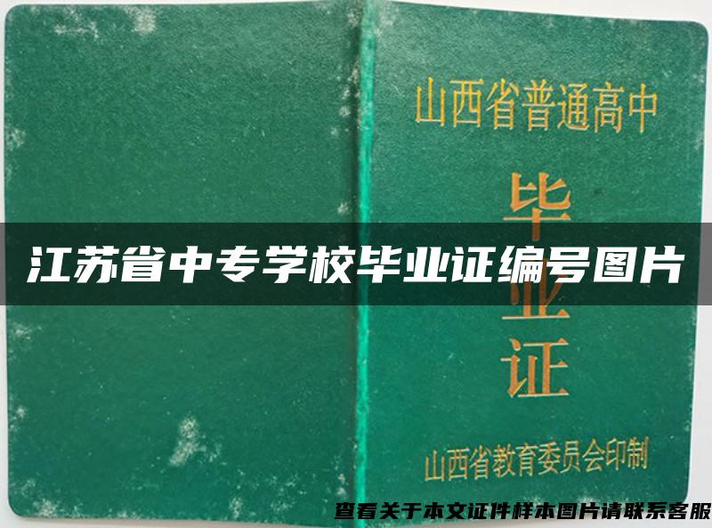 江苏省中专学校毕业证编号图片