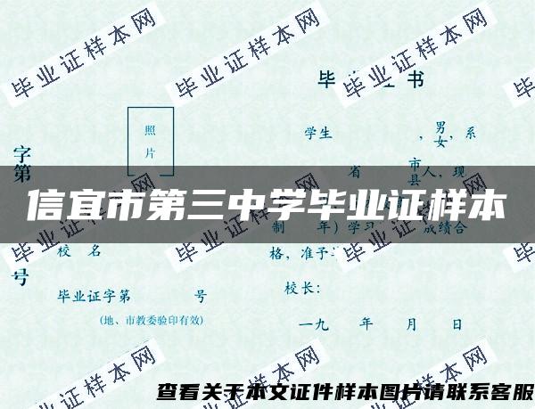 信宜市第三中学毕业证样本