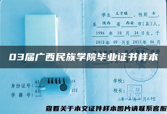 03届广西民族学院毕业证书样本