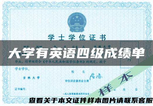 大学有英语四级成绩单