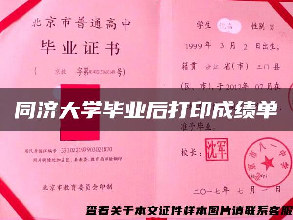 同济大学毕业后打印成绩单