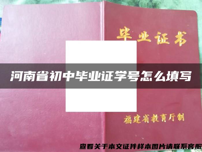 河南省初中毕业证学号怎么填写