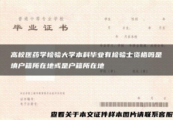 高校医药学检验大学本科毕业有检验士资格吗是填户籍所在地或是户籍所在地