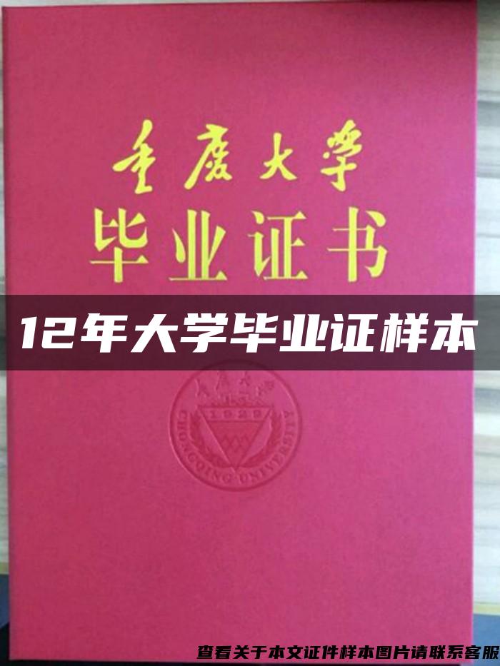 12年大学毕业证样本