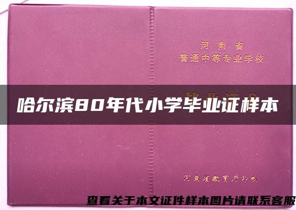 哈尔滨80年代小学毕业证样本