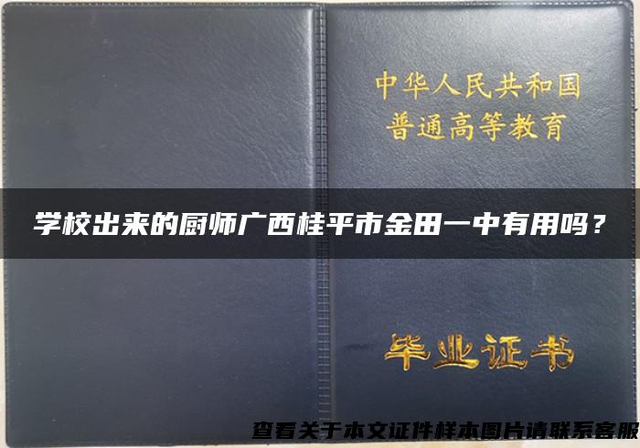 学校出来的厨师广西桂平市金田一中有用吗？