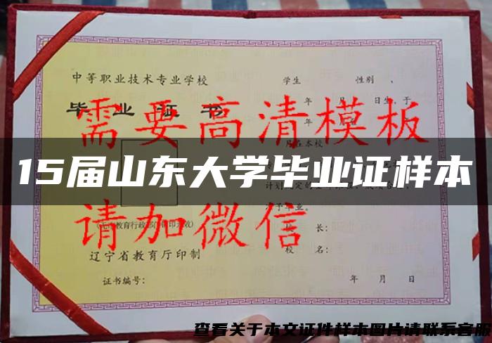 15届山东大学毕业证样本