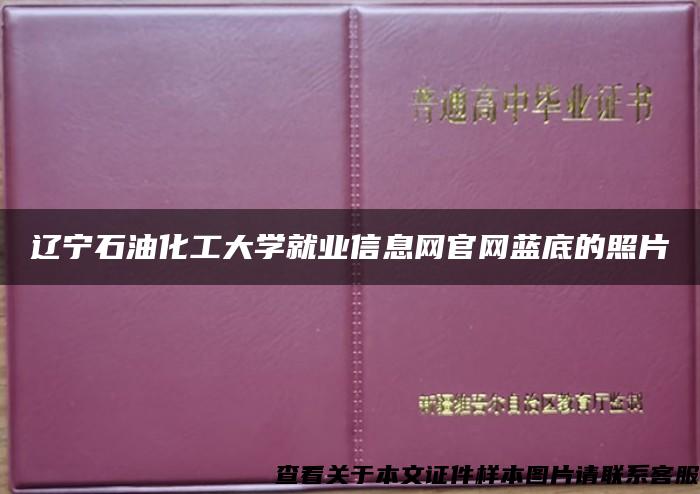 辽宁石油化工大学就业信息网官网蓝底的照片