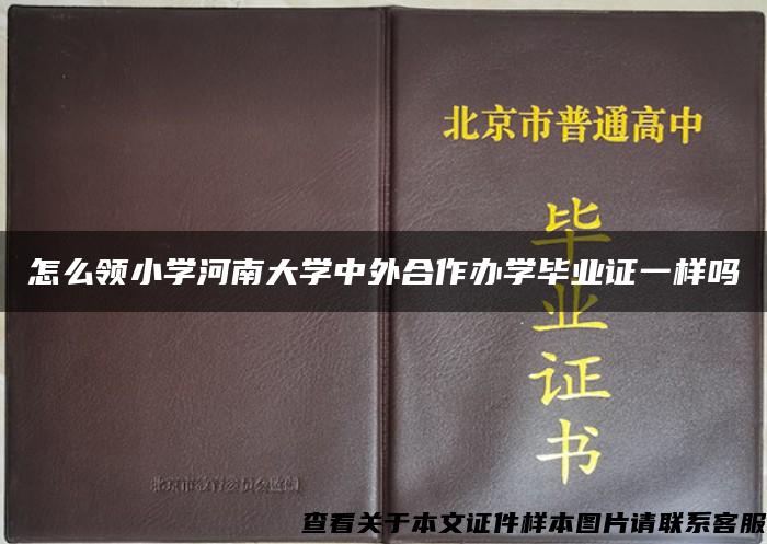 怎么领小学河南大学中外合作办学毕业证一样吗