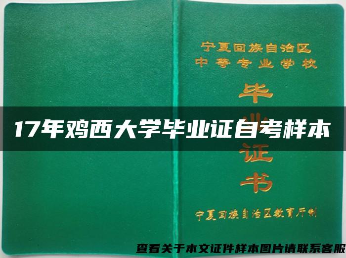 17年鸡西大学毕业证自考样本