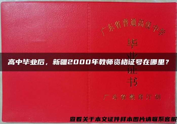 高中毕业后，新疆2000年教师资格证号在哪里？