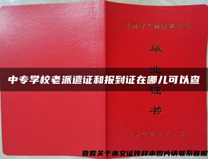 中专学校老派遣证和报到证在哪儿可以查