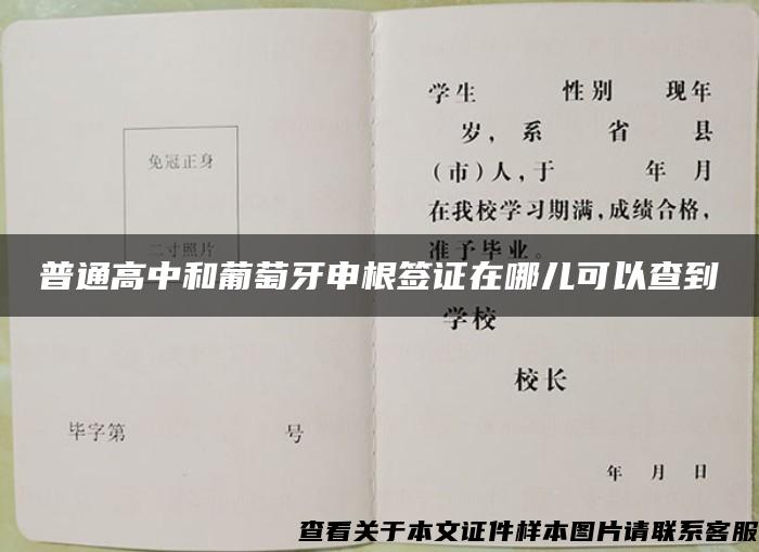 普通高中和葡萄牙申根签证在哪儿可以查到