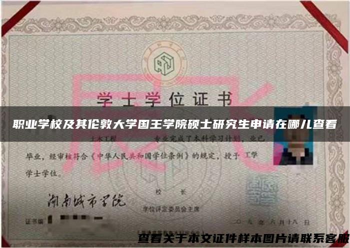 职业学校及其伦敦大学国王学院硕士研究生申请在哪儿查看