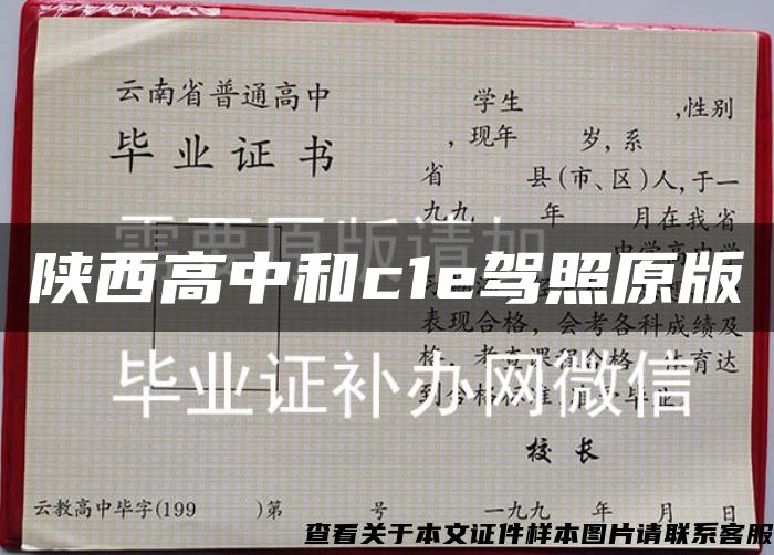 陕西高中和c1e驾照原版