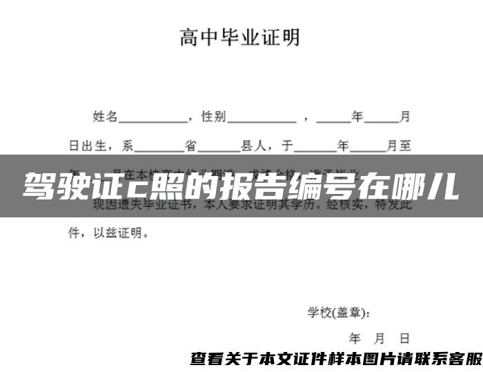 驾驶证c照的报告编号在哪儿