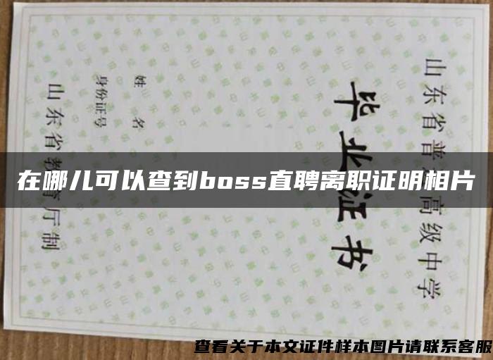 在哪儿可以查到boss直聘离职证明相片