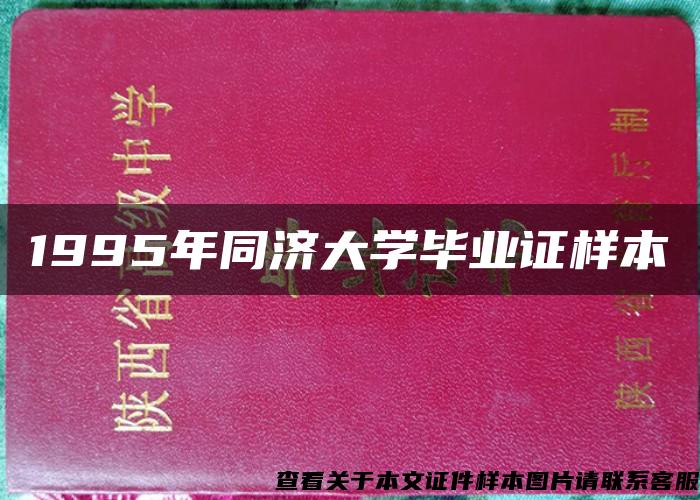 1995年同济大学毕业证样本