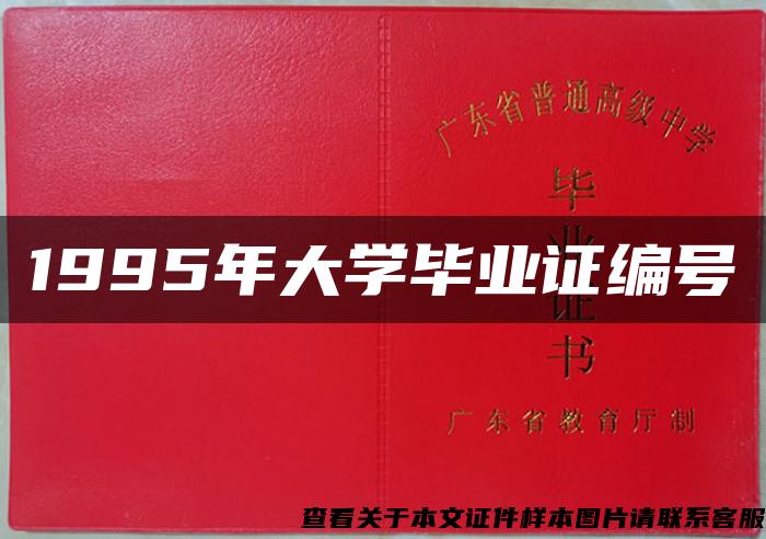 1995年大学毕业证编号