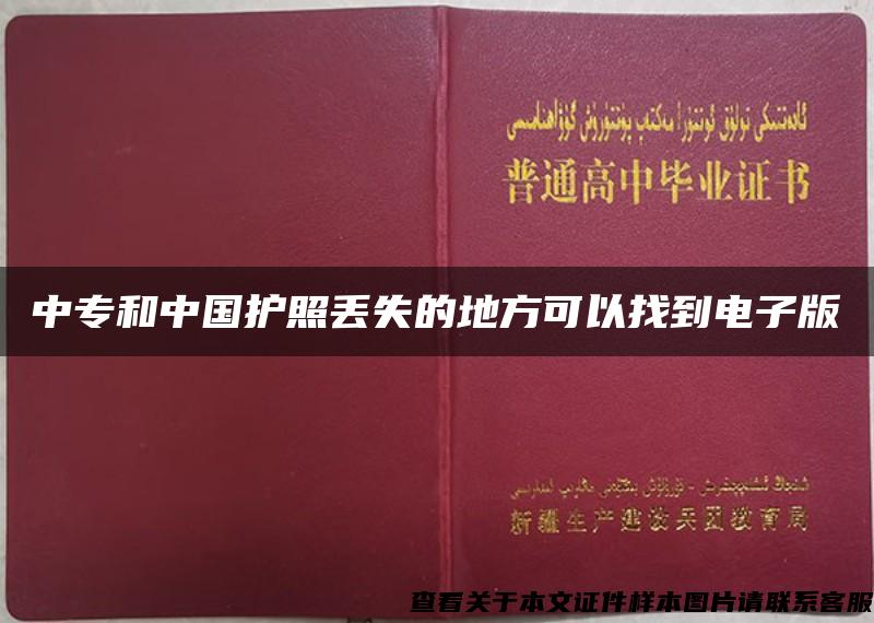 中专和中国护照丢失的地方可以找到电子版