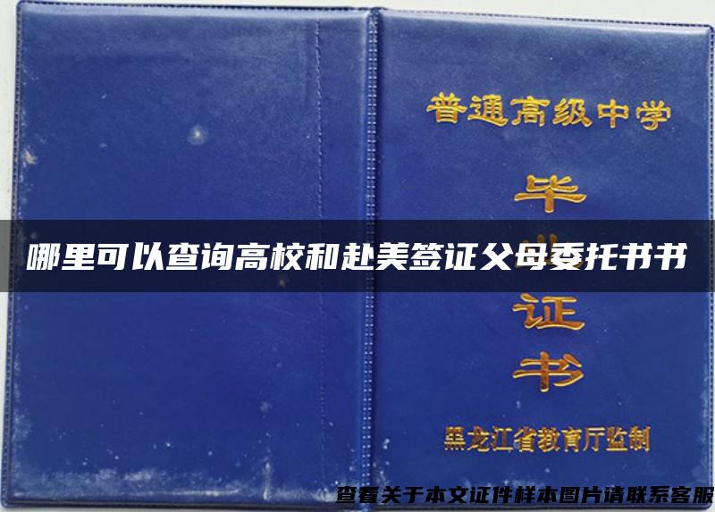 哪里可以查询高校和赴美签证父母委托书书