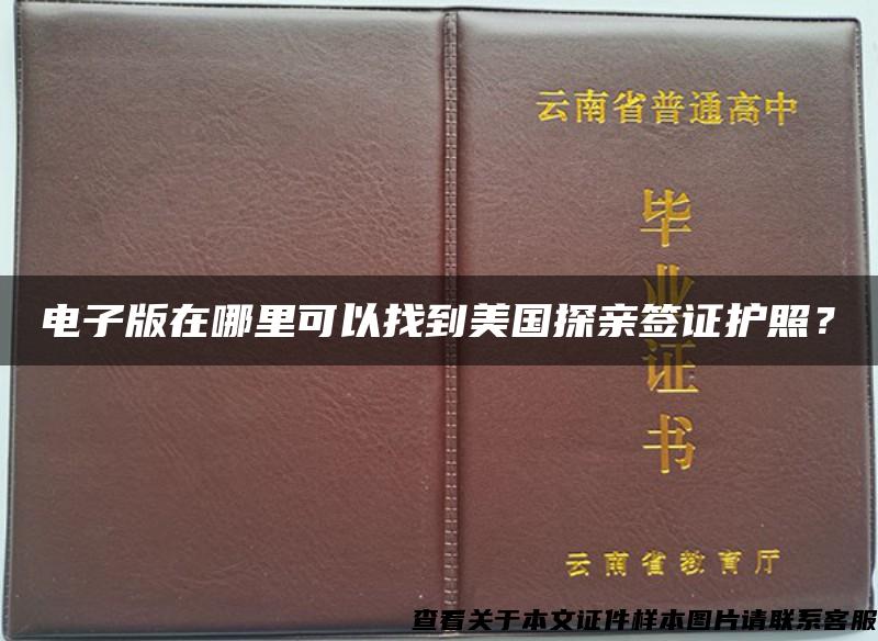 电子版在哪里可以找到美国探亲签证护照？