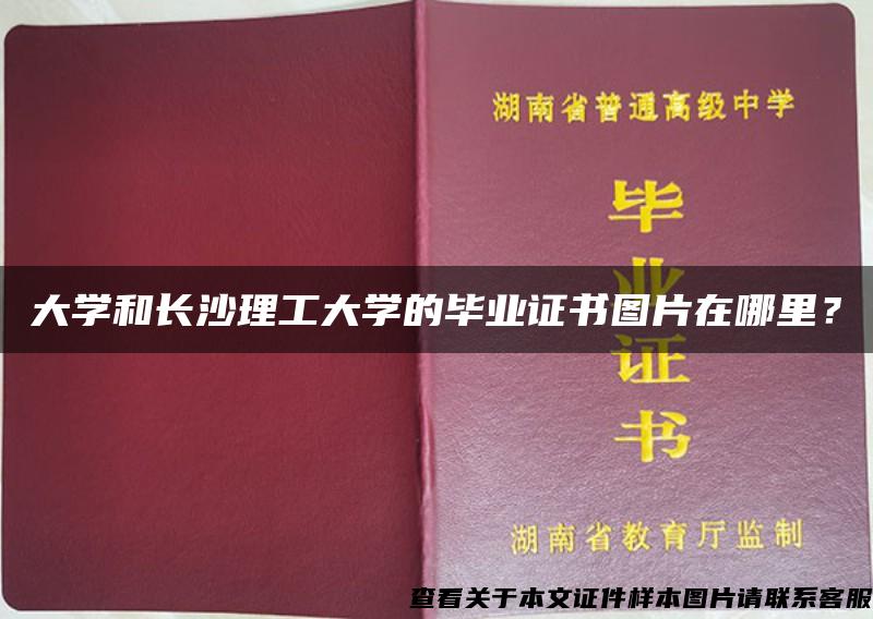 大学和长沙理工大学的毕业证书图片在哪里？