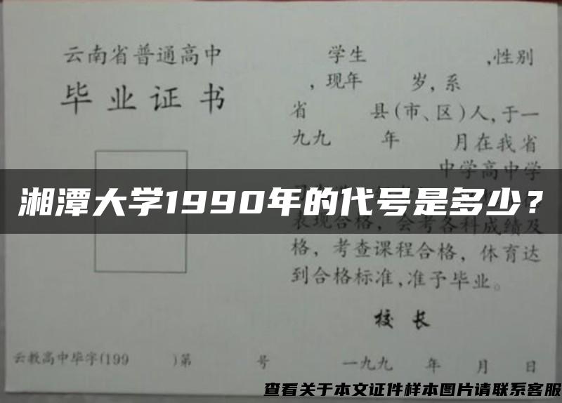 湘潭大学1990年的代号是多少？