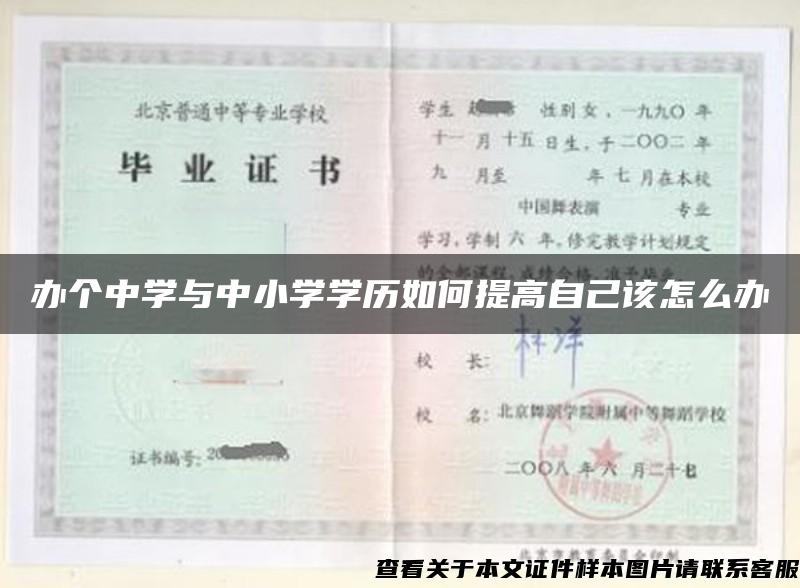 办个中学与中小学学历如何提高自己该怎么办