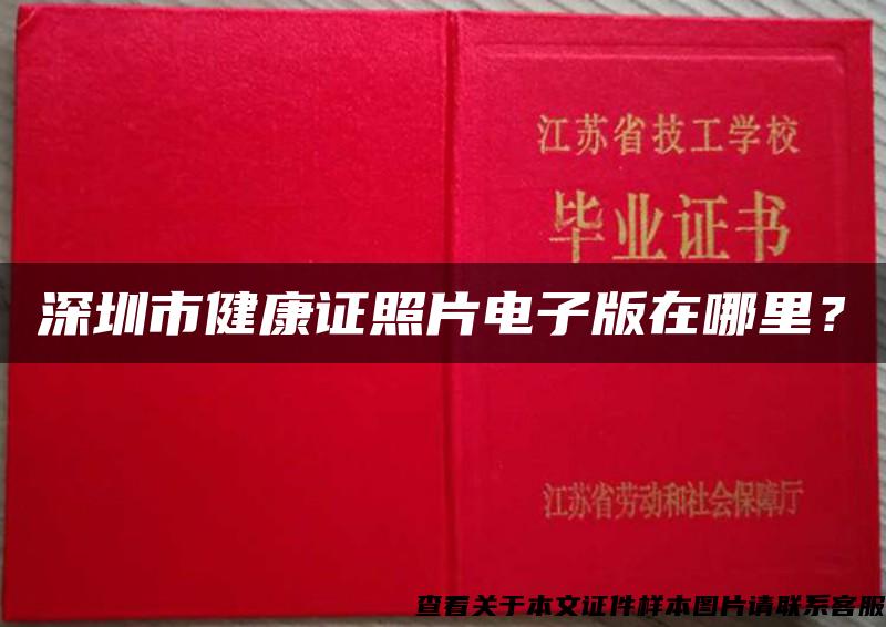 深圳市健康证照片电子版在哪里？