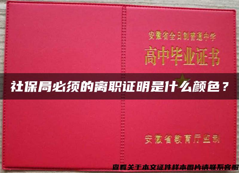 社保局必须的离职证明是什么颜色？